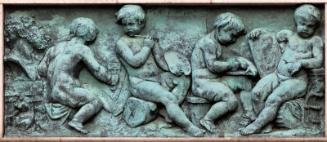 Panel representing Painting Sculpture & Architecture