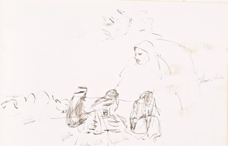 recto: Landscape with Trees, verso: right hand side of Landscape Sketch with Seated Figures - leaf from Sketchbook - War