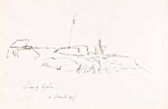 recto: Landscape with Two Trees, verso: Plain of Ajalon - leaf from Sketchbook - War