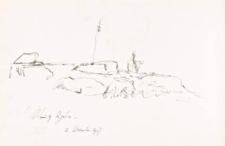 recto: Landscape with Two Trees, verso: Plain of Ajalon - leaf from Sketchbook - War