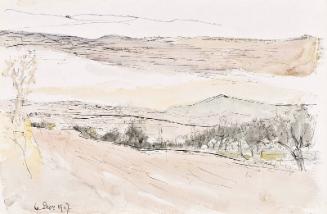 recto: Right Hand Side of Two Page Landscape watercolour, verso: Two Landscapes - leaf from Sketchbook - War