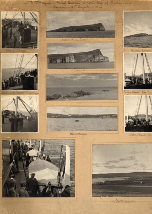 Page with twelve photographs showing an excursion by  St Magnus III to the North Isles of Shetl…