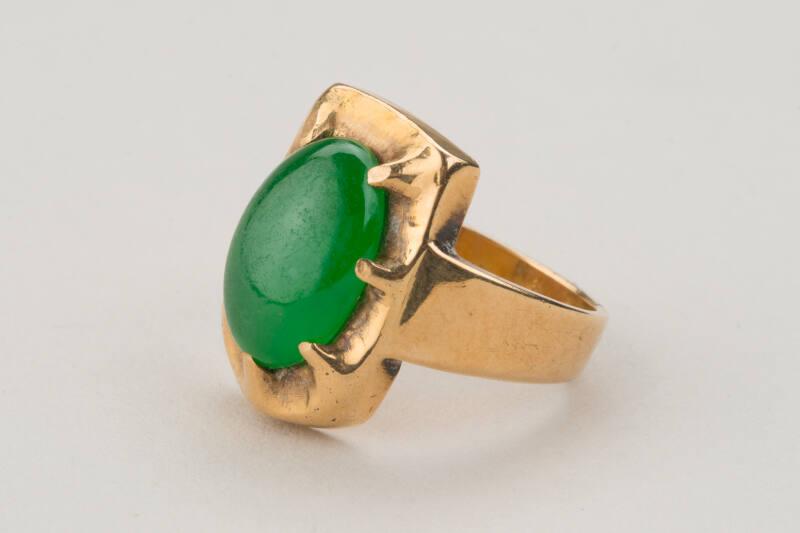 Gold Ring with Jade Setting