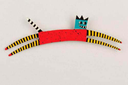 Leaping Cat Brooch