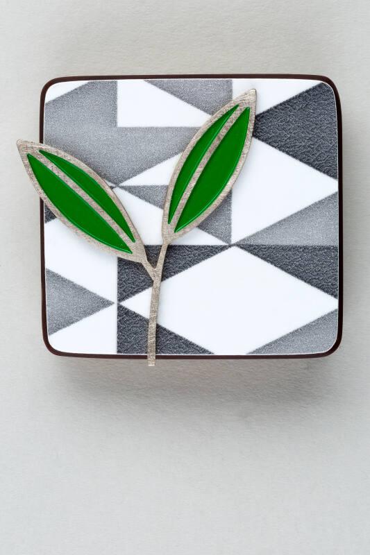 Formica and Enamel Brooch