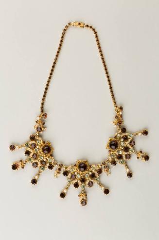 Amber Paste Ornate Necklace And Earrings