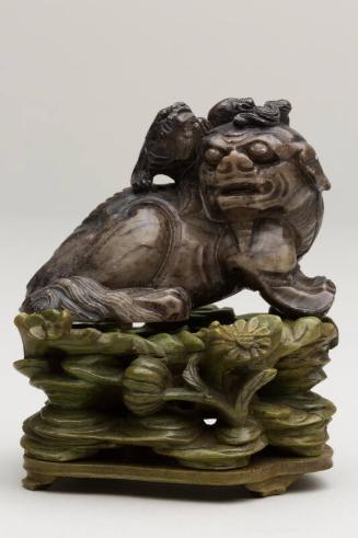 Chinese Carved Fu Lion Dog or Chimera on a Stand
