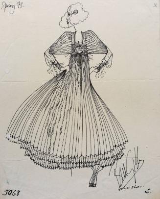 Drawing of Dress for Spring 1973 Collection