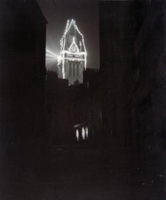 Aberdeen Town House, Decorated With Lights for Royal Visit.  Photographed by George Fraser