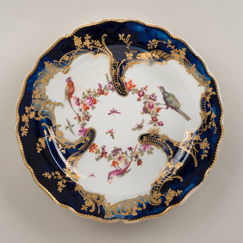 Mazarine Blue Plate With Birds