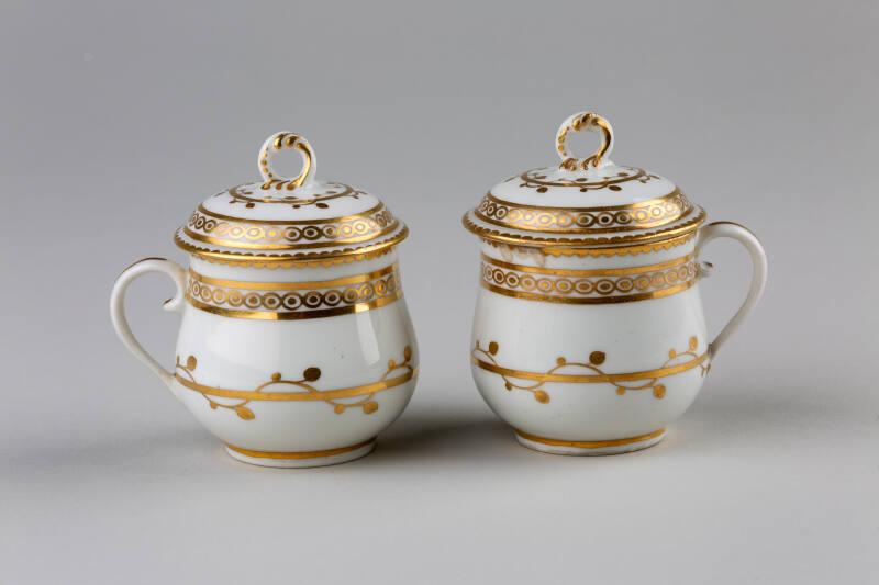 Pair of Custard Cups and Covers