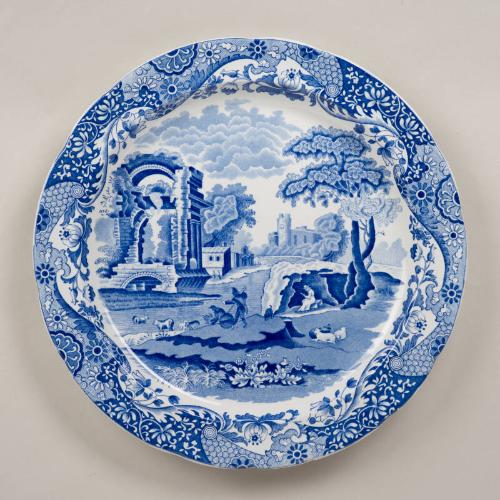 Italianate Blue and White Plate