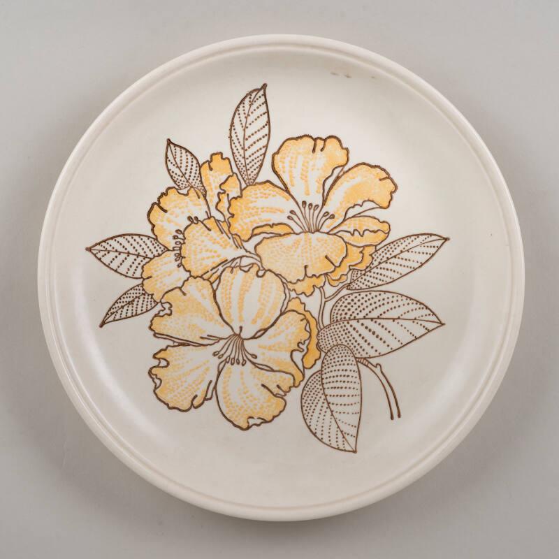Ironstone Plate with Honeysuckle Design