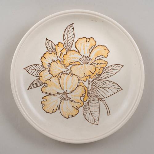 Ironstone Plate with Honeysuckle Design