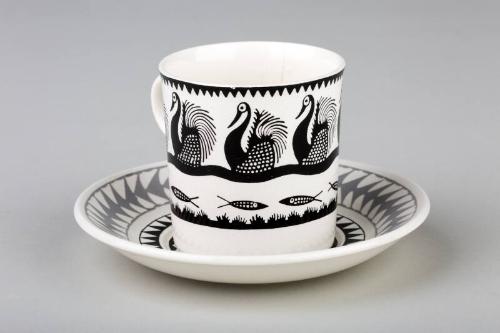 Scottie Wilson Swan Design Coffee Cup and Saucer