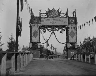 Decorated Archway for Royal Visit.   Photographed by George Fraser