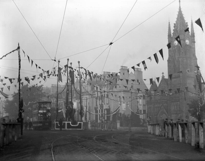 Queen's Cross Decorated for Royal Visit.   Photographed by George Fraser