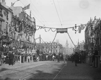 Spectators on Union Street Near Union Terrace for Royal Visit.  Photographed by George Fraser