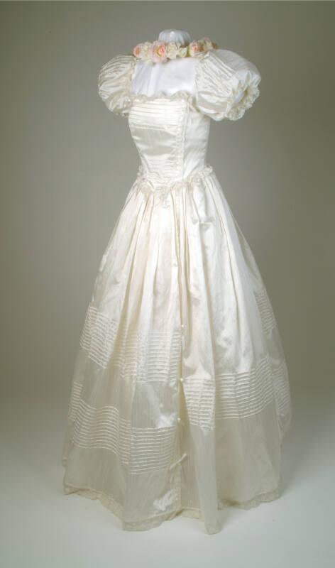 Ivory Textured Silk Wedding Dress