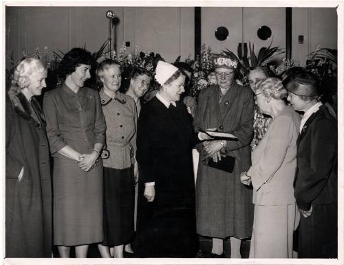 Miss Marget Husband at Nurses' League Presentation to Miss Kaye