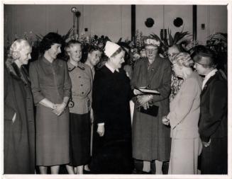 Miss Marget Husband at Nurses' League Presentation to Miss Kaye