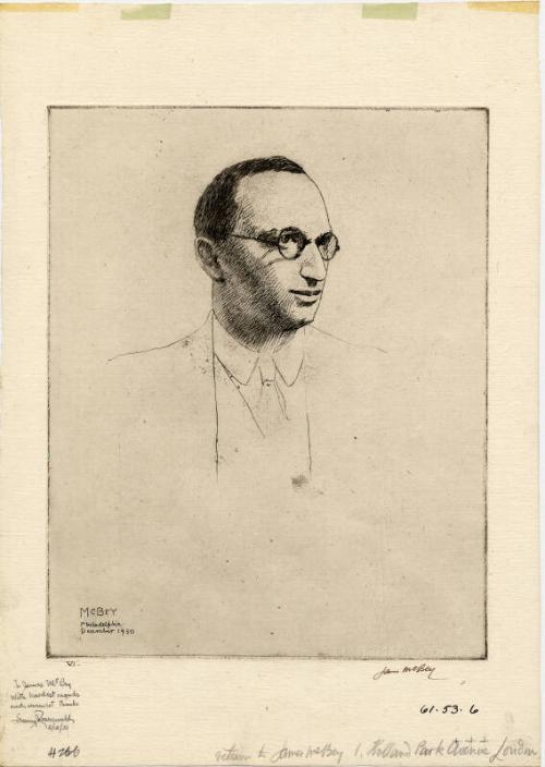 Portrait Of Lessing J. Rosenwald by James McBey