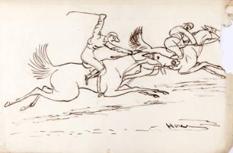 Two Jockeys Riding Horses