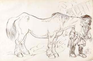 A Groom Feeding His Horse