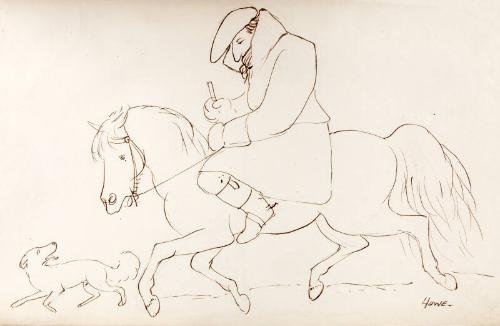 A Man Riding On His Horse