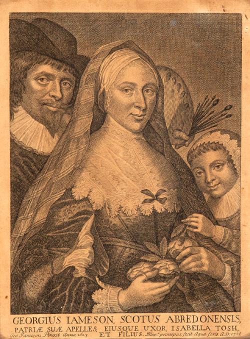 Portrait of George Jamesone with his wife Isabella Tosh and son Alexander