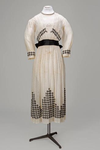 Black and White Embroidered Day Dress