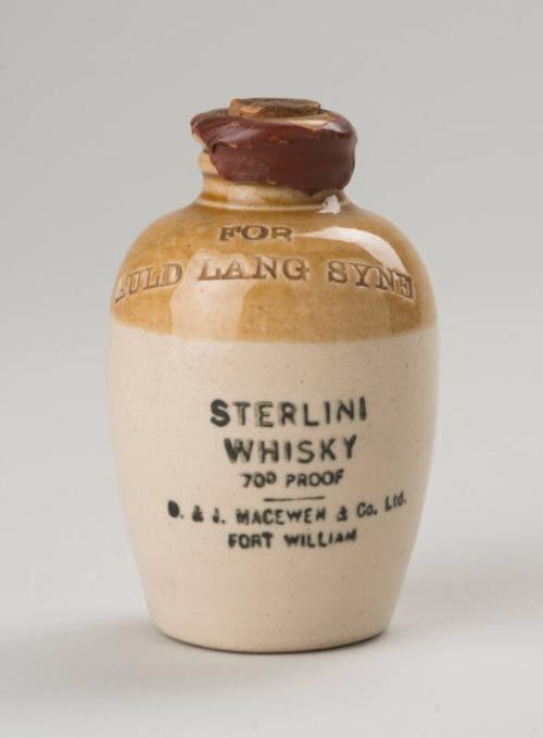 Dumpy Stoneware Whisky Bottle