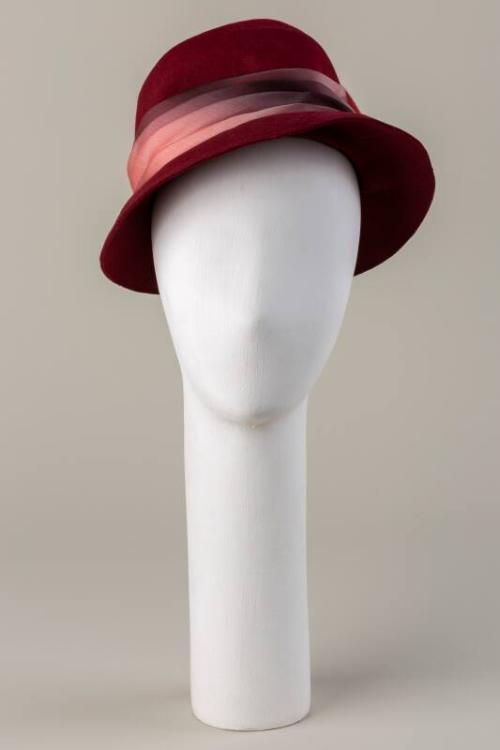 Rust Felt Hat with Stitched Brim