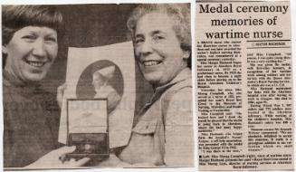 Miss Marget Husband's Royal Red Cross Medal is Gifted to Nursing Collection