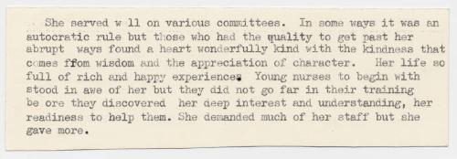 An anonymous Appreciation of Matron Marget Husband