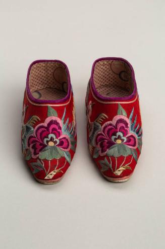 Chinese Red Embroidered Slippers