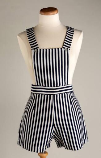 Navy and White Striped Hot Pants