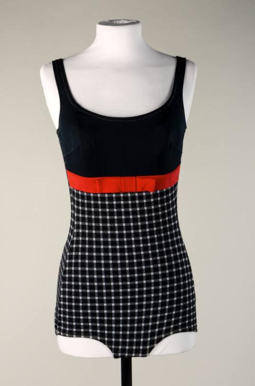 Black/White Check Swimsuit
