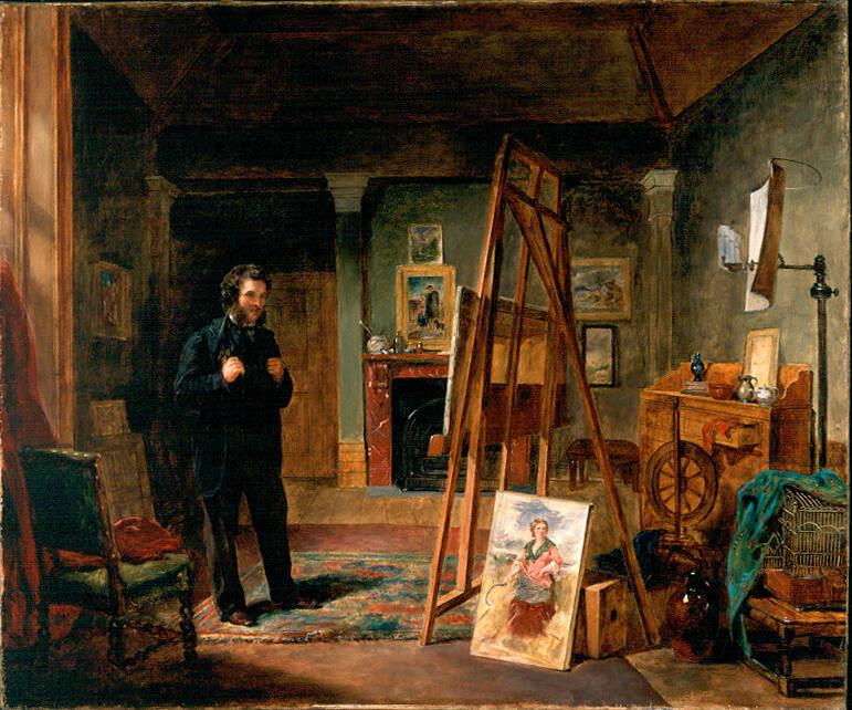 Thomas Faed at his Easel in his Studio by John Ballantyne