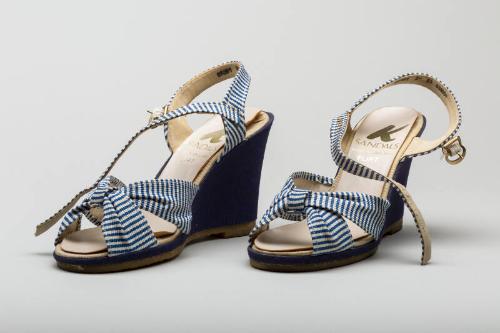 Stripy Wedge Sandals