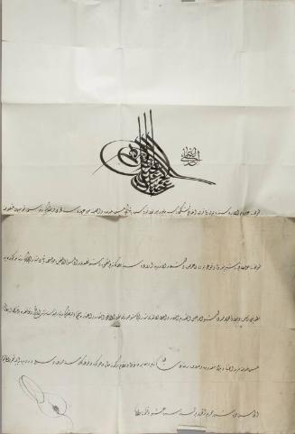 Imperial Decree for Promotion to Lieut. General (Ferik Pasha), 26th May 1898