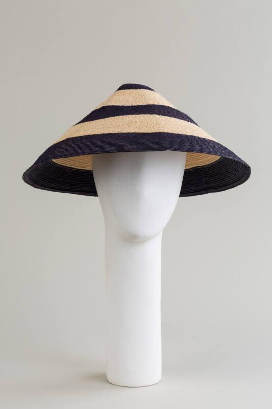 Navy and Cream Striped Sunhat