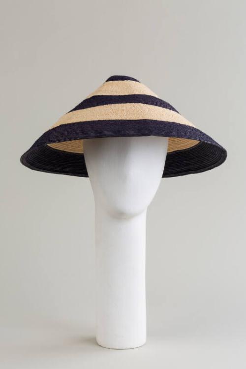 Navy and Cream Striped Sunhat