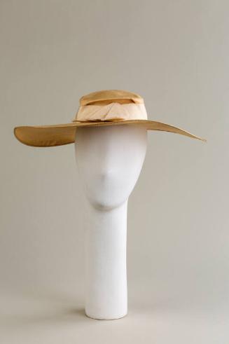 Wide Brimmed Straw Hat with Ribbon