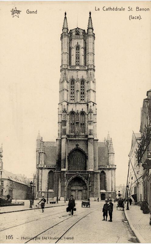 Gand - Exterior view of St Bavon cathedral 
