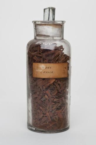 Clear Glass Embossed Shop Round ARMOUR & CO PURE PEPSIN (ORT. CASSIA.)