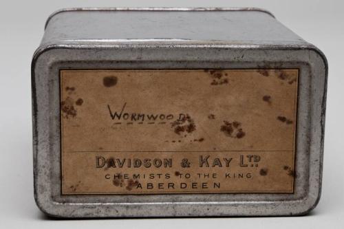 Rectangular Storage Tin Labelled WORMWOOD