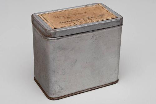 Rectangular Storage Tin Labelled RAD. BALUMBA.