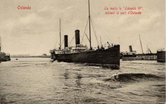 Ostende - Leopold II (mail-steamer) entering harbour