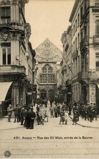 Anvers - Entrance to stock exchange (Rue des XII Mois) 